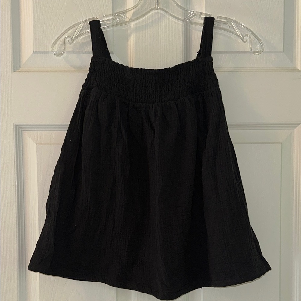 Black Smocked Spaghetti Strap Top